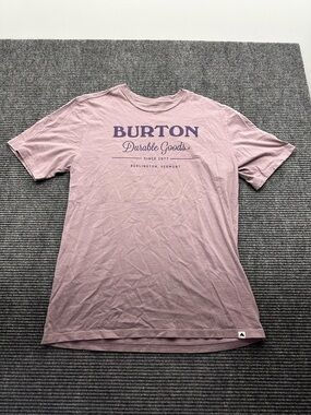 Women’s Violet Burton Durable Goods Snowboarding Short Sleeve Cotton T Shirt LG